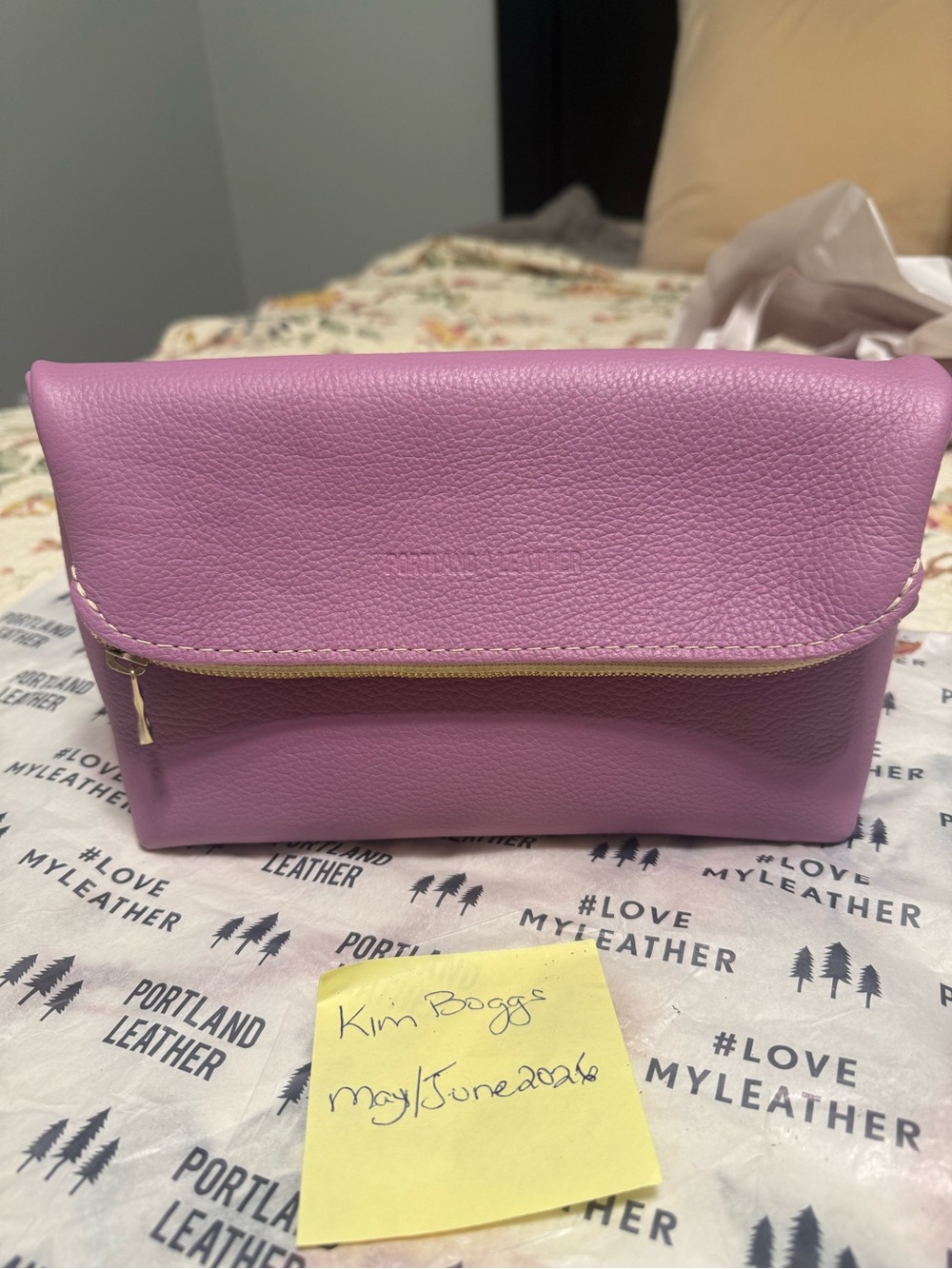 Portland Leather Calla Lily Boogey Pouch Leather Foldover Clutch